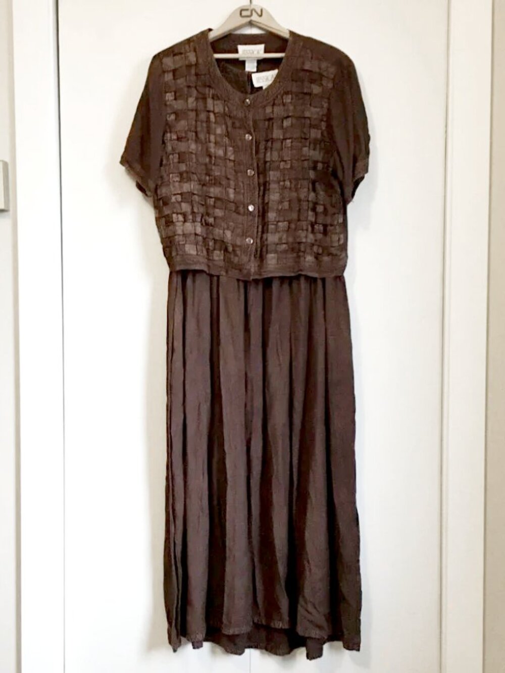 Rare Vintage 90s Jessica 2 Piece Maxi Dress & Jacket Set 100% Viscose Bohemian